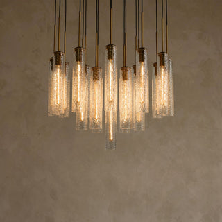 Colleena Hammered Glass Round Chandelier