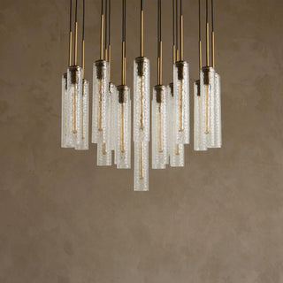Colleena Hammered Glass Round Chandelier