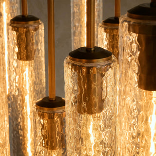 Colleena Hammered Glass Round Chandelier