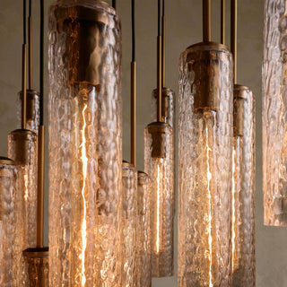 Colleena Hammered Glass Round Chandelier