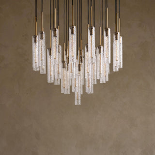 Colleena Hammered Glass Round Chandelier