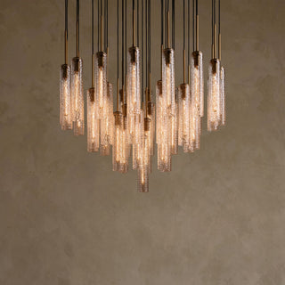 Colleena Hammered Glass Round Chandelier