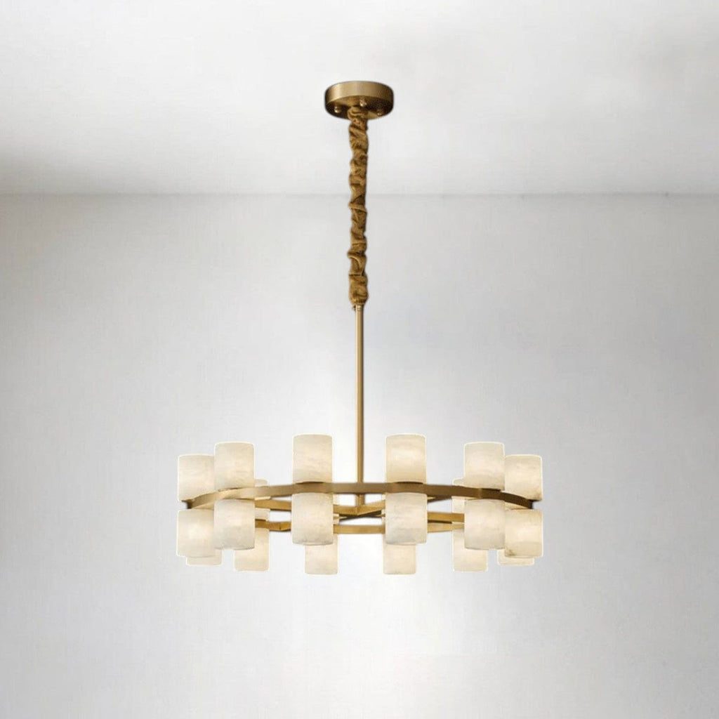 Tabitha Alabaster Round Chandelier