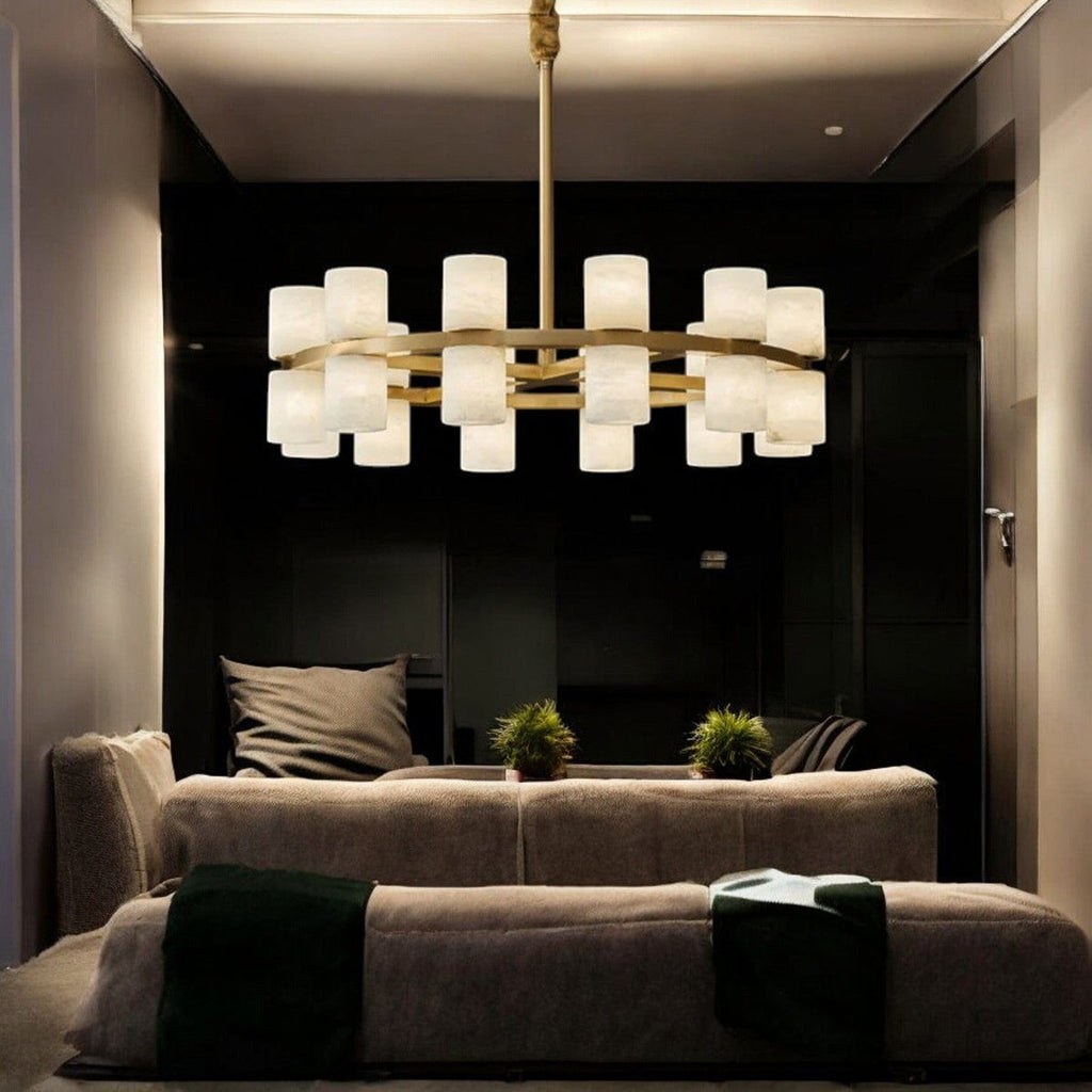 Tabitha Alabaster Round Chandelier