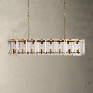 Amaya Rectangular Chandelier 40’’ 53’’ - 53’’ / Brass - chandelier