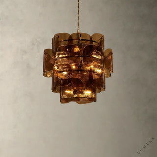 Blaire Round Chandelier - Brown - Pendant Light