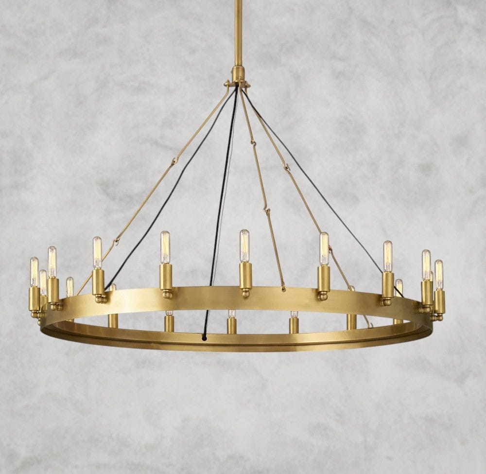 38" / Brass Camino Round Outdoor Chandelier 26", 38", 50", 63", 73"