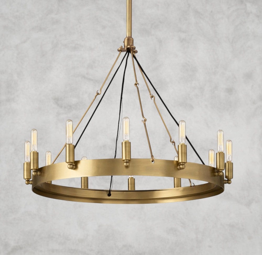 26" / Brass Camino Round Outdoor Chandelier 26", 38", 50", 63", 73"