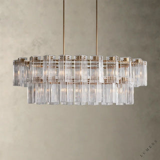 Delsie Oval Chandelier 51’’ 63’’ 72’’ - 63’’ / Brass / Clear - chandelier