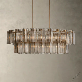 Delsie Oval Chandelier 51’’ 63’’ 72’’ - 63’’ / Brass / Smoke - chandelier