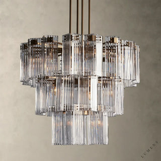 Delsie Round Chandelier 38’’ 48’’ 60’’ - 38’’ / Brass / Clear - chandelier