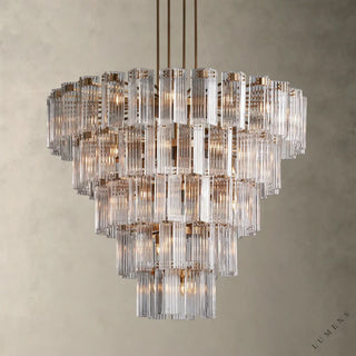 Delsie Round Chandelier 38’’ 48’’ 60’’ - 60’’ / Brass / Clear - chandelier