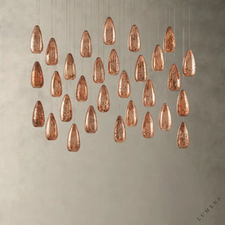 Edda Linear Glass Chandelier 48’’ 54’’ - chandelier