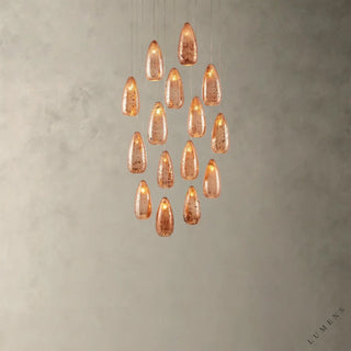 Edda Round Glass Chandelier 23’’ 35’’ - 23’’ - chandelier