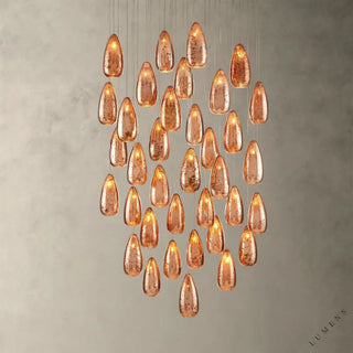 Edda Round Glass Chandelier 23’’ 35’’ - 35’’ - chandelier