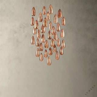 Edda Round Glass Chandelier 23’’ 35’’ - chandelier