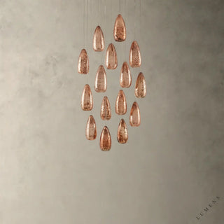 Edda Round Glass Chandelier 23’’ 35’’ - chandelier