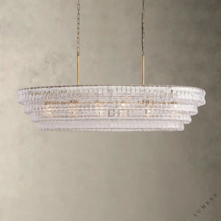 Ghiaccio Oval Chandelier 54’’ 65’’ - 65’’ / Brass / Clear - chandelier
