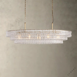 Ghiaccio Oval Chandelier 54’’ 65’’ - 54’’ / Brass / Clear - chandelier