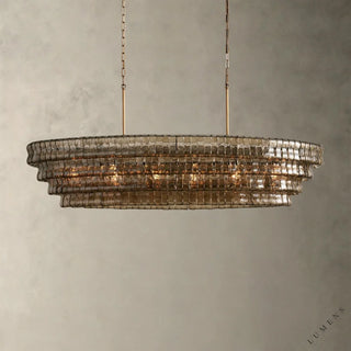 Ghiaccio Oval Chandelier 54’’ 65’’ - 65’’ / Brass / Smoke - chandelier