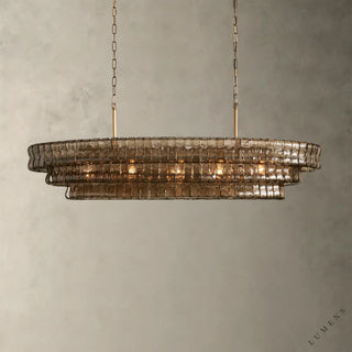 Ghiaccio Oval Chandelier 54’’ 65’’ - 54’’ / Brass / Smoke - chandelier