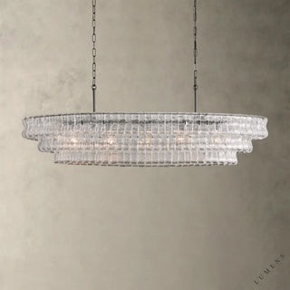 Ghiaccio Oval Chandelier 54’’ 65’’ - 54’’ / Bronze / Clear - chandelier