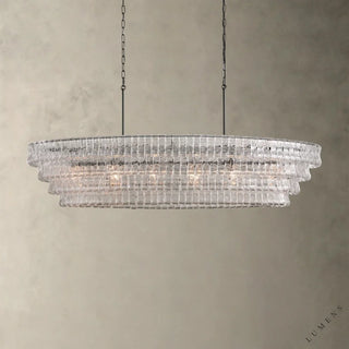 Ghiaccio Oval Chandelier 54’’ 65’’ - 65’’ / Bronze / Clear - chandelier