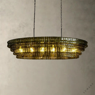 Ghiaccio Oval Chandelier 54’’ 65’’ - 65’’ / Bronze / Green - chandelier