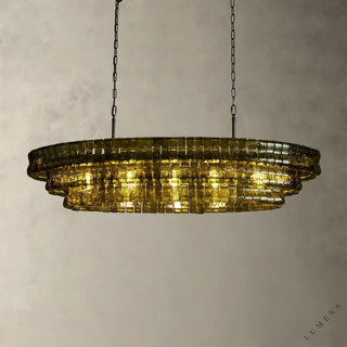 Ghiaccio Oval Chandelier 54’’ 65’’ - 54’’ / Bronze / Green - chandelier