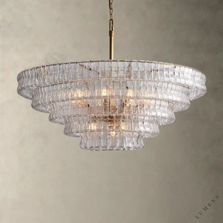 Ghiaccio Round Chandelier 36’’ 48’’,60’’ - 48’’ / Brass / Clear - chandelier