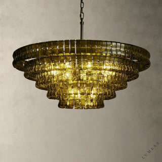 Ghiaccio Round Chandelier 36’’ 48’’,60’’ - 48’’ / Brass / Green - chandelier