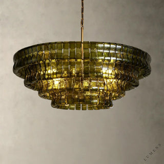 Ghiaccio Round Chandelier 36’’ 48’’,60’’ - 36’’ / Brass / Green - chandelier