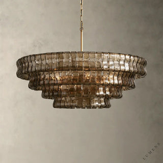 Ghiaccio Round Chandelier 36’’ 48’’,60’’ - 36’’ / Brass / Smoke - chandelier