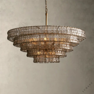Ghiaccio Round Chandelier 36’’ 48’’,60’’ - 48’’ / Brass / Smoke - chandelier
