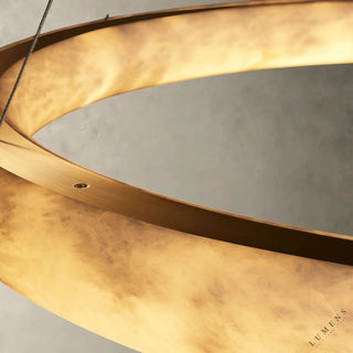 Halima Halo Alabaster Chandelier - chandelier