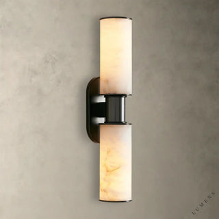 Harlin Double Sconce in Alabaster - Bronze - wall sconce