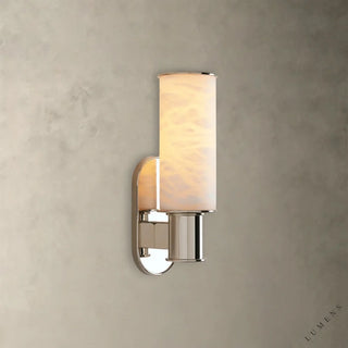 Harlin Sconce in Alabaster - Nickel - wall sconce