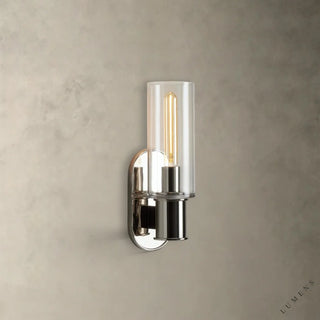 Harlin Sconce in Clear - Nickel - wall sconce