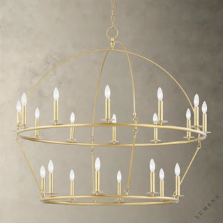 Howell Double Layer Chandelier - Brass - chandelier