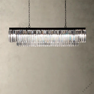 Leyland Tiered Rectangular Chandelier - Bronze - chandelier