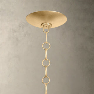 LUMENS LAMP Levene 吊灯，采用天然马尼拉麻绳编织灯罩，搭配复古金箔金属链条，呈现有机质感与奢华风格。