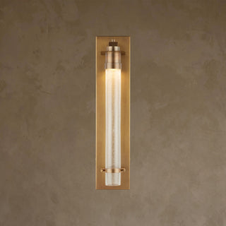 LUMENS LAMP Provence 黄铜色户外壁灯，配有带纹理的种子玻璃灯管，现代风格，适合庭院照明。