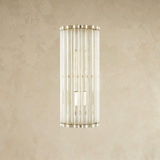 LUMENS LAMP Warwick 高款壁灯，采用光学水晶管和现代银箔锻铁饰面，设计优雅且符合ADA标准。
