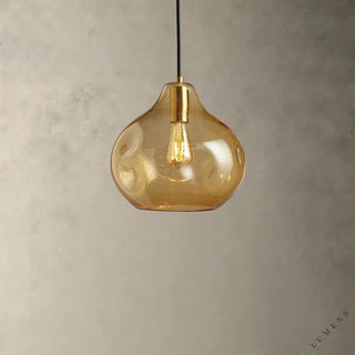 Organic 12’’ Glass Pendant - Amber - Pendant Light