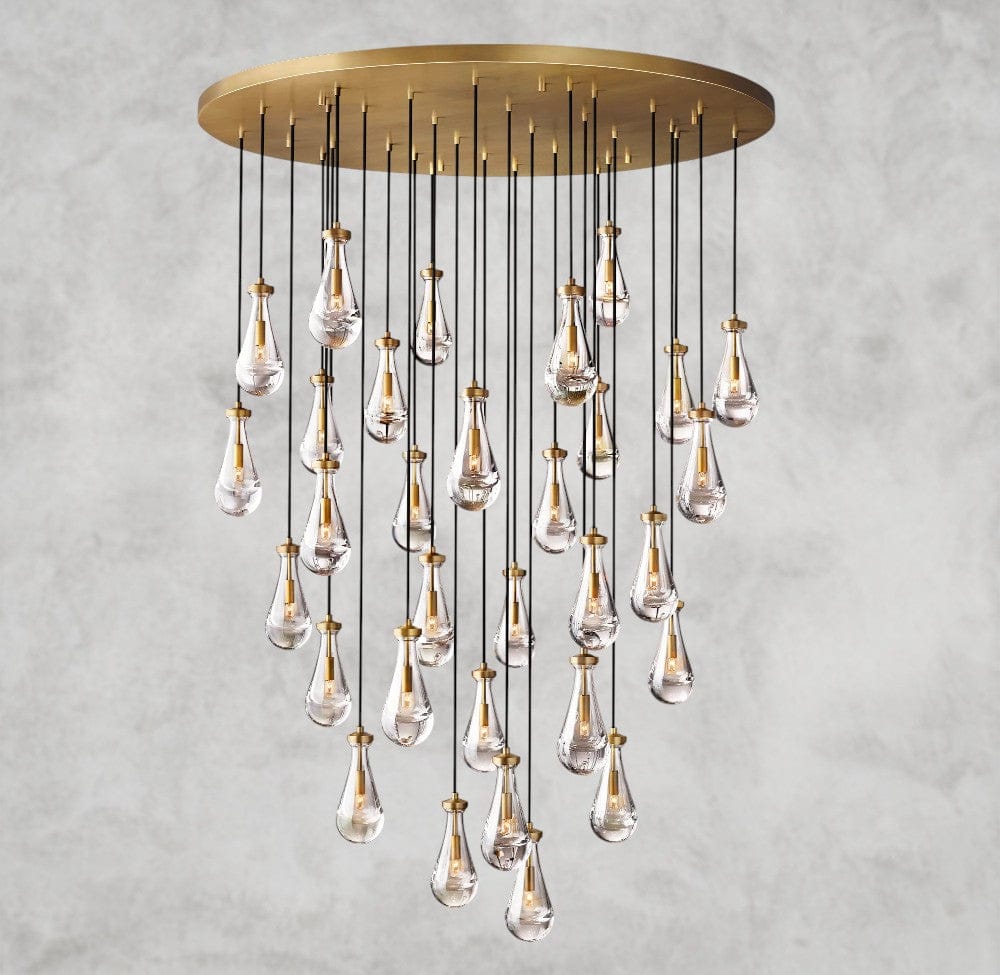 60" / Brass Rain Round Chandelier 18", 36", 47", 60"