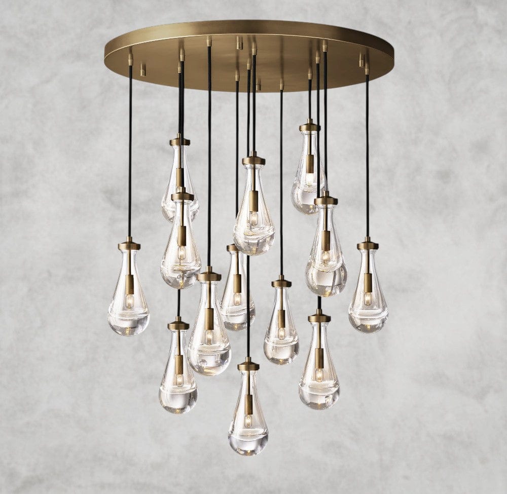 36" / Brass Rain Round Chandelier 18", 36", 47", 60"