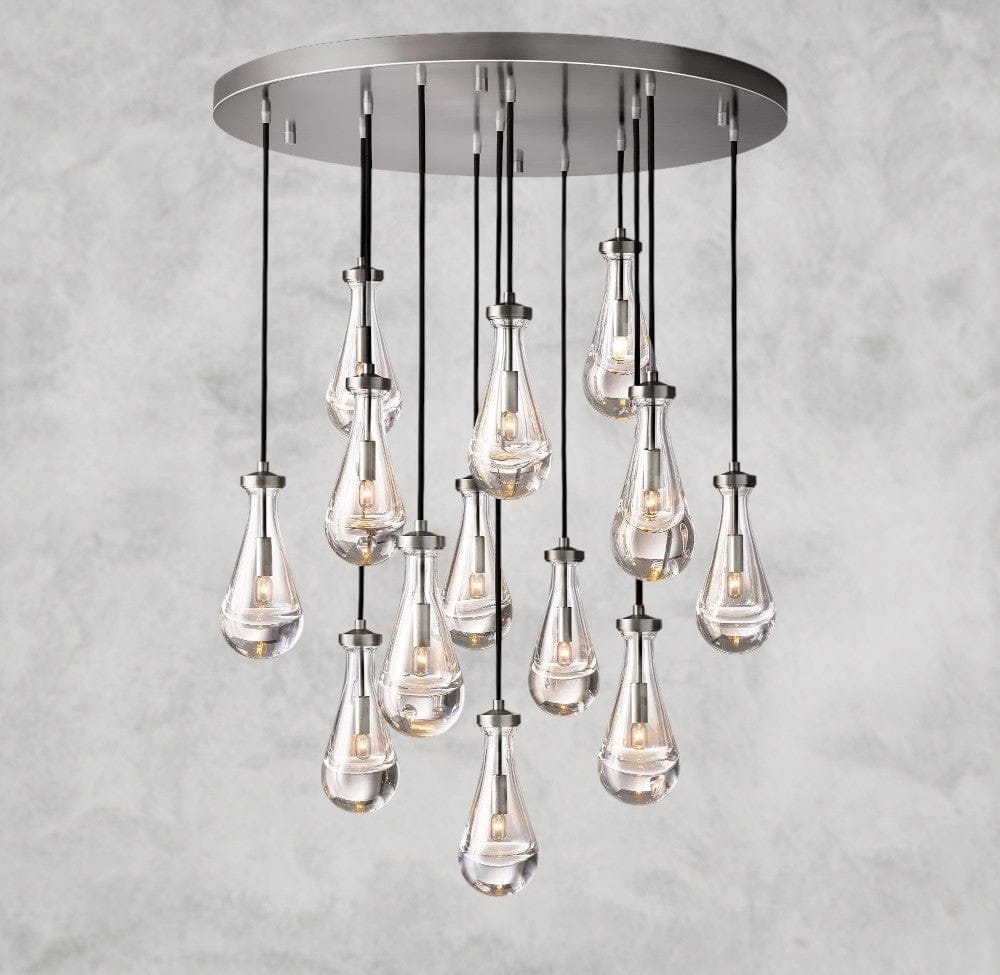 36" / Nickle Rain Round Chandelier 18", 36", 47", 60"