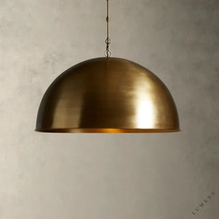 Recycled Metal Dome Pendant 14’’ 24’’ - 14’’ / Brass - chandelier