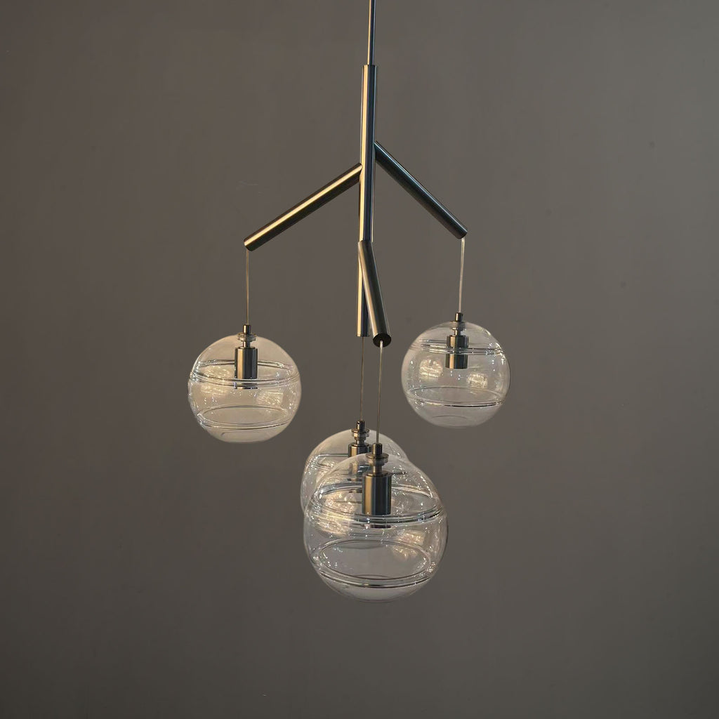 Moder Orbe Glass Round Chandelier