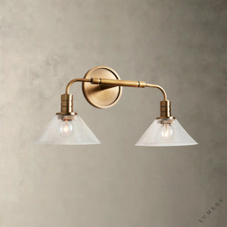 Theron Double Sconce - Brass / Clear - wall sconce